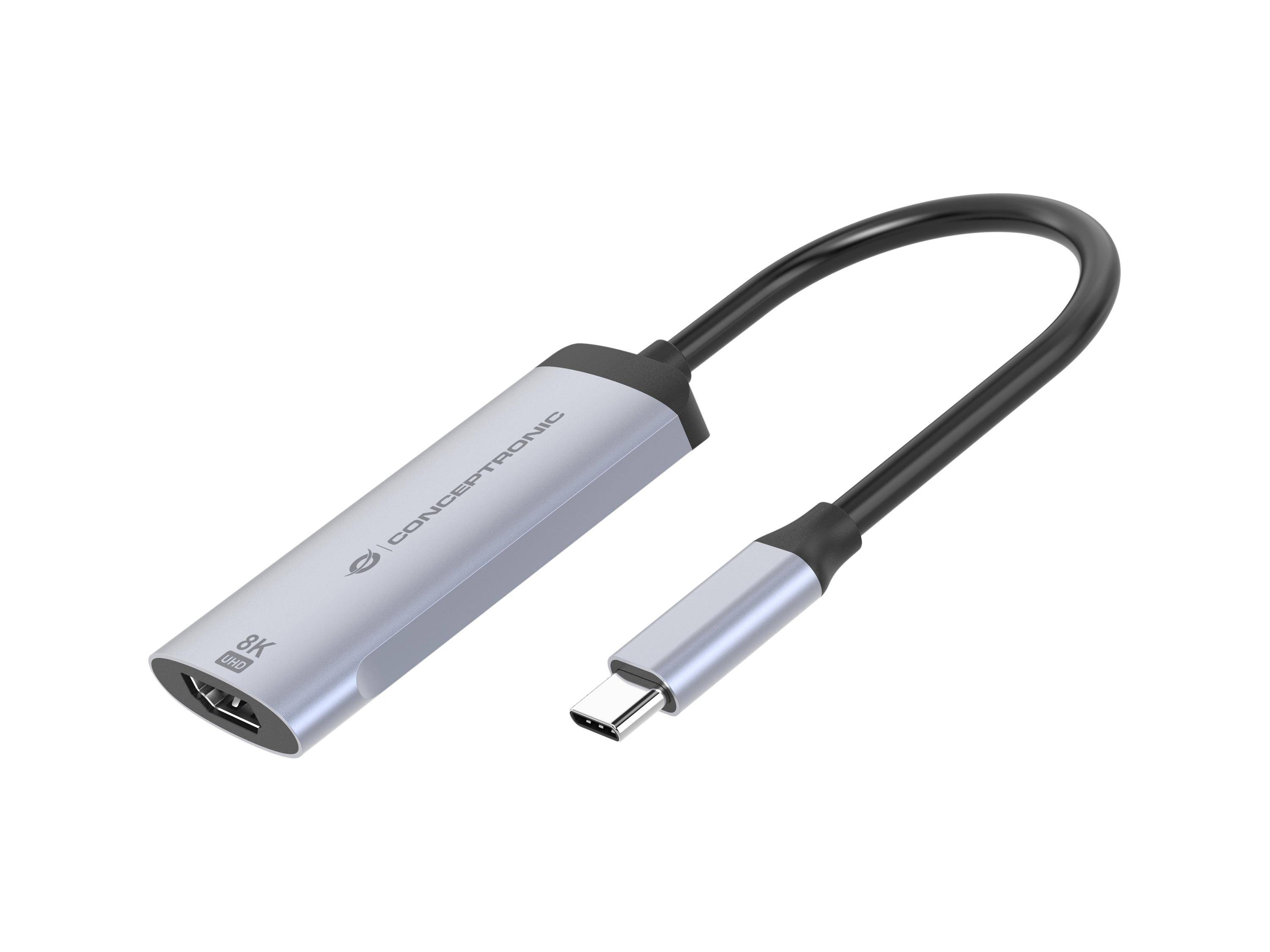 4015867241004 - CONCEPTRONIC Adapter USB-C -> 21 HDMI Adapter 8K 60Hz grau 4015867241004 - CONCEPTRONIC Adapter USB-C -> 21 HDMI Adapter 8K 60Hz grau