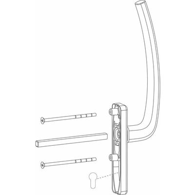 4015915173639 - Atrium hs Griff pz außen mit Vierkant ts 68-92 mm Alu weiß ral 9016 - Hautau