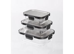 4016002071609 - Glas Vorratsdosen Edelstahl-Klick6-teilig 370 620 1000 ml