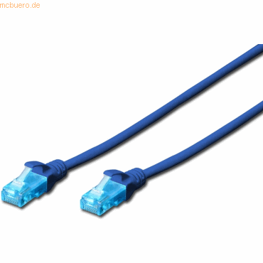 4016032212430 - DIGITUS Patch-Kabel RJ-45 (M) zu RJ-45 (M) 2 m Kupfer U UTP Cat 5e blau (DK-1511-020 B)