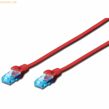 4016032212706 - DIGITUS Patch-Kabel RJ-45 (M) zu RJ-45 (M) 10 m Kupfer U UTP Cat 5e rot (DK-1511-100 R)
