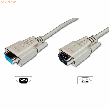 4016032286776 - Assmann Electronic - assmann AK-310200-050-E vga Monitor-Verlängerungskabel (HD15 Stecker auf Buchse 5 m 3Cf 4C)