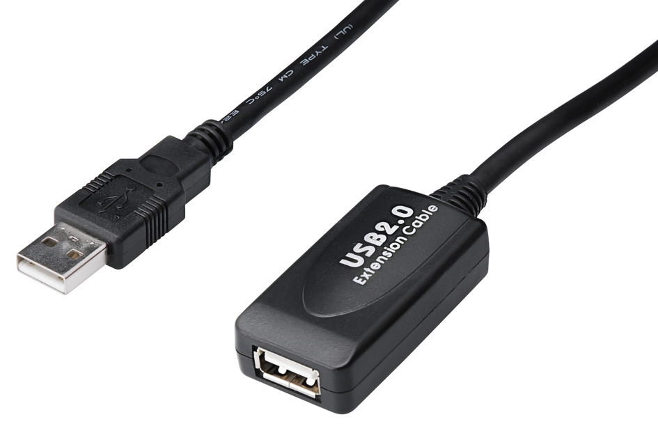 4016032306450 - USB-Kabel USB 20 USB-A Buchse USB-A Stecker 1500 m Schwarz mit USB mit Verlängerungskabel DA-73101