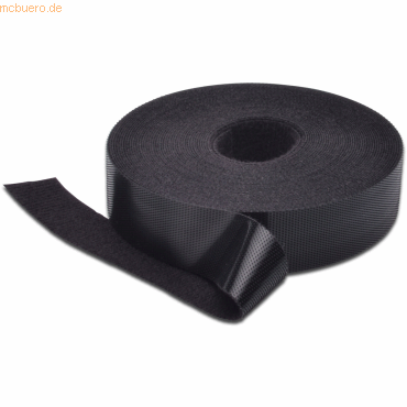 4016032338260 - DIGITUS Velcro Klettband 20 mm breit 10 m Rolle Schwarz