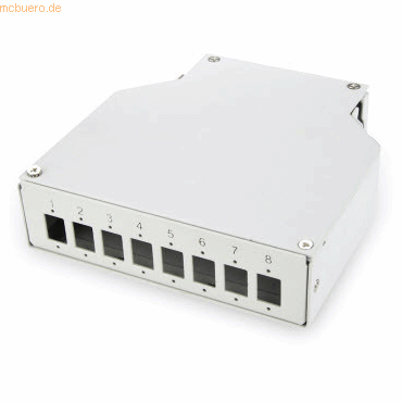 4016032370697 - DIGITUS DN-96891 Din Rail Splice Box for 8 LC DX couplers Color grey