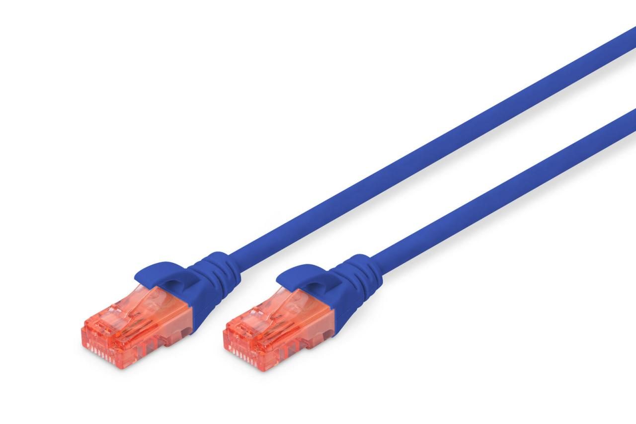 4016032371816 - DK-1612-005 B RJ45 Netzwerkkabel Patchkabel cat 6 u utp 050 m Blau verdrillte Paare 1 St - Digitus