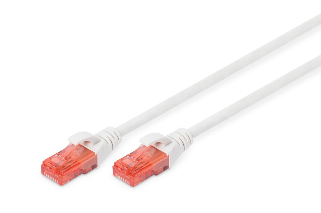 4016032387725 - DIGITUS Patch-Kabel RJ-45 (M) zu RJ-45 (M) 1m Kupfer U UTP Cat 6 weiß (DK-1617-010 WH)