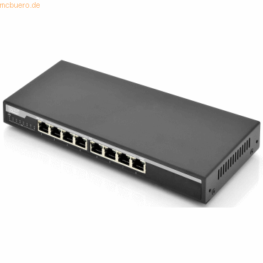 4016032390596 - DIGITUS Gigabit Desktop PoE af at 8-Port Switch 135W PoEBudget