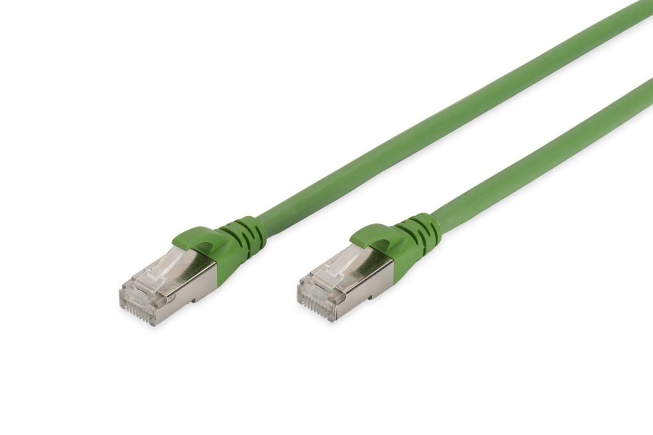 4016032434696 - DIGITUS Patch-Kabel PUR RJ-45 (M) zu RJ-45 (M) 1m Kupfer S FTP Cat 6a grün