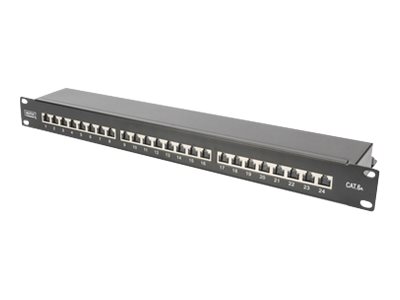 4016032440260 - DIGITUS Patchpanel 1HE 24-Port Cat6a geschirmt schwarz 24 Port Netzwerk-Patchpanel 483 mm (19) CAT 6a CAT 6a (Rohkabel CAT 7) 1 HE Bestückt