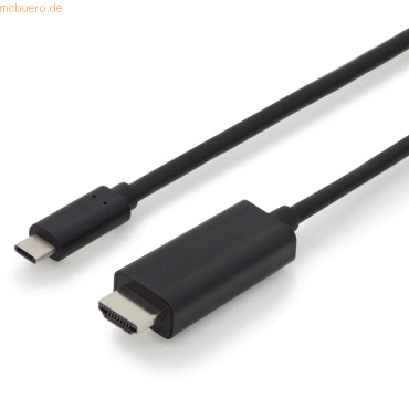 4016032451334 - USB-C®   HDMI Adapterkabel USB-C® Stecker HDMI-A Stecker 200 m Schwarz AK-300330-020-S Geschirmt doppelt geschirmt USB-C®-Displaykabel