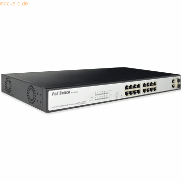 4016032451457 - DIGITUS 16 Port managed Fast Etherent PoE Switch