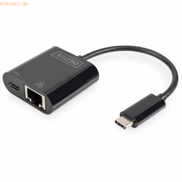 4016032458043 - USB-C® RJ45 Adapter [1x USB-C® Stecker - 1x RJ45-Buchse USB-C® Buchse] DN-3027 inkl RJ45-Buchse mit Ladebuchse mit USB