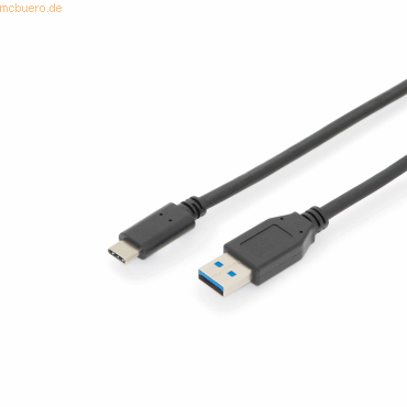 4016032468684 - DIGITUS USB Type-C Daten- Ladekabel USB-C zu USB-A 10m schwarz (DB-300146-010-S)