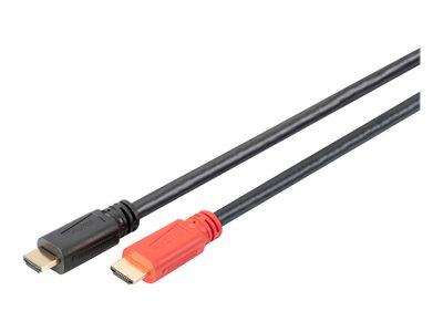 4016032468721 - HDMI Anschlusskabel HDMI-A Stecker 10 m Schwarz DB-330118-100-S doppelt geschirmt Geflechtschirm Gesamtschirm Geschirmt Halogenfrei HDMI-fähig