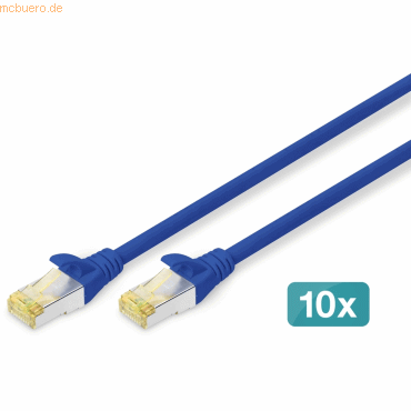 4016032469056 - DIGITUS 10er CAT 6A S FTP Patchkabel 05m blau