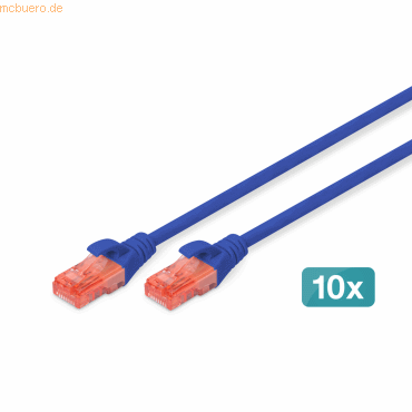 4016032470700 - DIGITUS 10er CAT 6 U UTP Patchkabel 05m blau