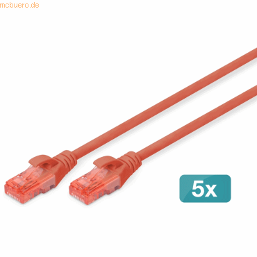 4016032471516 - DIGITUS 5er CAT 6 U UTP Patchkabel 10m rot