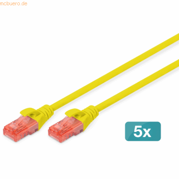 4016032471523 - DIGITUS 5er CAT 6 U UTP Patchkabel 10m gelb