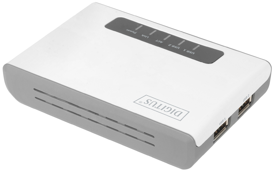 4016032473022 - DIGITUS DN-13024 2 Port USB 20 Wireless Multi-Functional Network Server 300 Mbps