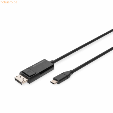 4016032481072 - DisplayPort   USB-C® Anschlusskabel DisplayPort Stecker USB-C® Stecker 2 m Schwarz AK-300334-020-S vergoldete Steckkontakte USB-C®-Displaykabel