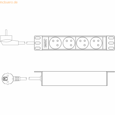 4016032482000 - DIGITUS 10- Steckdosenleiste mit Aluminiumprofil4-fach CEE7 5 4016032482000 - DIGITUS 10- Steckdosenleiste mit Aluminiumprofil4-fach CEE7 5