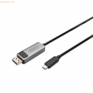 4016032483908 - schwarz 2m Kabel und Adapter -TV Video- USB Typ C   DisplayPort Bidirektional Alu schwarz 2m DB-300334-020-S 4016032483908