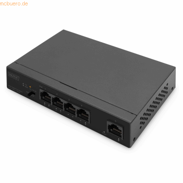 4016032484974 - Desktop 4- Port Gigabit PoE Netzwerkswitch Desktop unmanaged 1 Uplink Port RJ45 60 W af at 4016032484974