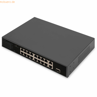 4016032485056 - DIGITUS DN-95355 16-Port 10 100 Mbps PoE Switch 16 x10 100Mbps PoE RJ45 Ports1x GE RJ45 1x SFP