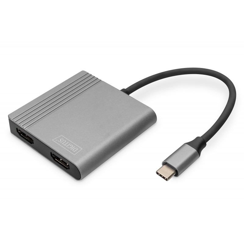 4016032485629 - DA-70828 HDMI   USB-C® Adapter [1x USB-C® - 2x HDMI-Buchse] Schwarz Geschirmt Rund 018 m