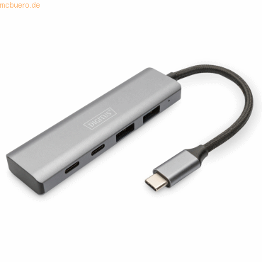 4016032485766 - DA-70245 4 Port USB 31 Gen 1-Hub mit Aluminiumgehäuse Dunkelgrau