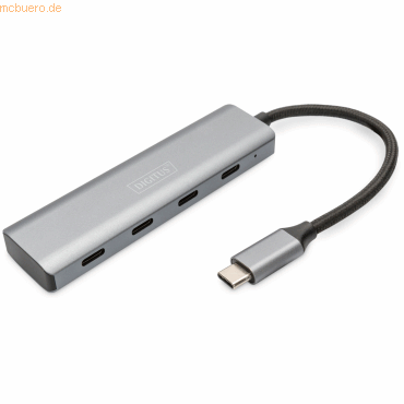 4016032485773 - DA-70246 4 Port USB 31 Gen 1-Hub mit Aluminiumgehäuse Dunkelgrau