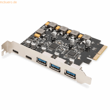 4016032485810 - DIGITUS PCIe Karte 2x USB-C + 3x USB A