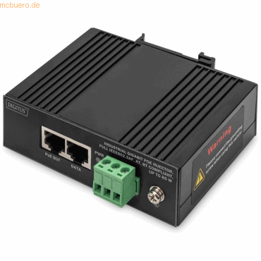 4016032486541 - DN-651141 PoE Injektor 10   100   1000 MBit s IEEE 8023af (1295 W) IEEE 8023at (255 W) IEEE 8023bt IEEE8023at (30 W) IEEE8023af (154 W)