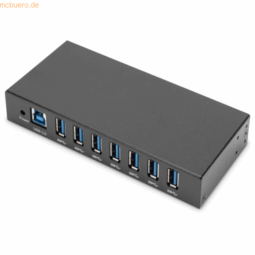 4016032490463 - DIGITUS - hub - industrial line - 7 ports USB-Hubs - 7 - Schwarz