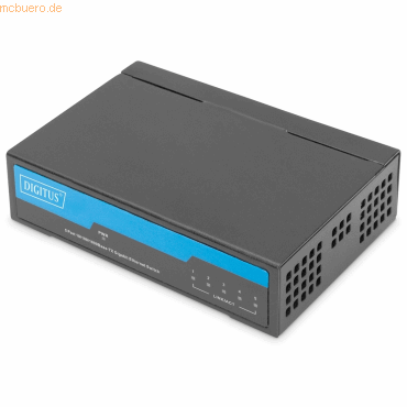 4016032492900 - DIGITUS 5 port Gigabit Network Switch Desktop Metal Gehäuse