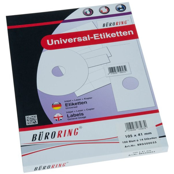 4016058035679 - Etiketten 105 x 41 mm weiß 1400 Stück 4016058035679 