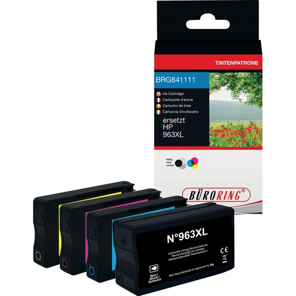 4016058224813 - Multipack Tintenpatrone ersetzt HP 963XL 1 x 53ml 3 x 26 ml BK C M Y 4016058224813 Büroring
