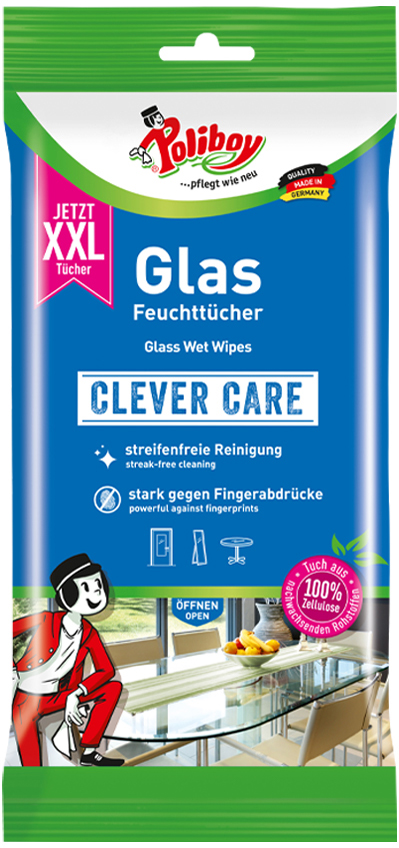 4016100160212 - Glas Feuchttücher xxl 24 Tücher Reinigungstücher - Poliboy