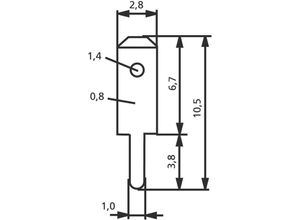 4016138325249 - 37800868 Steckzunge Steckbreite 28 mm Steckdicke 08 mm 180 ° Unisolier - Vogt Verbindungstechnik