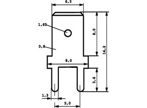 4016138325263 - 3866A68 Steckzunge Steckbreite 63 mm Steckdicke 08 mm 180 ° Unisoliert - Vogt Verbindungstechnik