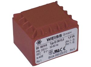 4016138434620 - Weiss Elektrotechnik - 85 311 Printtransformator 1 x 230 v 1 x 9 v ac 150 va 167 mA