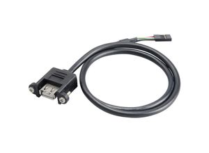 4016138709650 - USB-Kabel usb 20 Pfostenstecker 4pol usb-a Buchse 060 m Schwarz schraubbar vergoldete Ste - Akasa