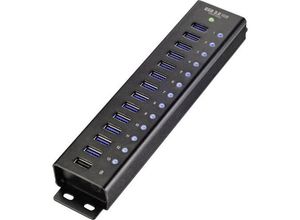 4016138951349 - RF-3897144 13 Port USB 32 Gen 1-Hub (USB 30) mit Aluminiumgehäuse zur Wandmontage mit Schnellladeport