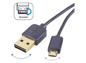 4016138995800 - USB-Kabel USB 20 USB-A Stecker USB-Micro-B Stecker 100 m Schwarz beidseitig verwendbare