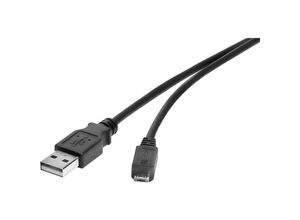 4016139093635 - USB-Kabel usb 20 usb-a Stecker USB-Micro-B Stecker 030 m Schwarz vergoldete Steckkontak - Renkforce