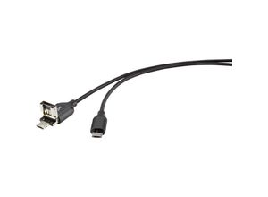 4016139118635 - USB-Kabel usb 20 usb-a Stecker USB-Micro-B Stecker 100 m Schwarz mit OTG-Funktion verg - Renkforce