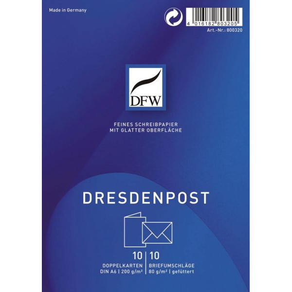 4016182803205 - DRESDNER 800320 A6 10 10 Briefpapier Karte Dresden Post 4016182803205 DFW