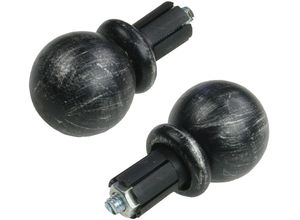 4016318008955 - Gardinenstangen-Endstück Endstück Endknopf Kugel Esperanca für 16 mm Stangen Gardinenstangenendstücke Gr 2 St silberfarben (silberfarben schwarz) Gardinenstangen-Endstück Gardinenstangen-Endstücke Gardinenstangenendstücke Endstück Endknopf