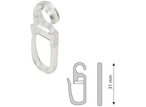 4016318039379 - Faltenclip LIEDECO transparent H31cm Kunststoff Gardinenbefestigungen Faltenlegehaken für Gardinenringe